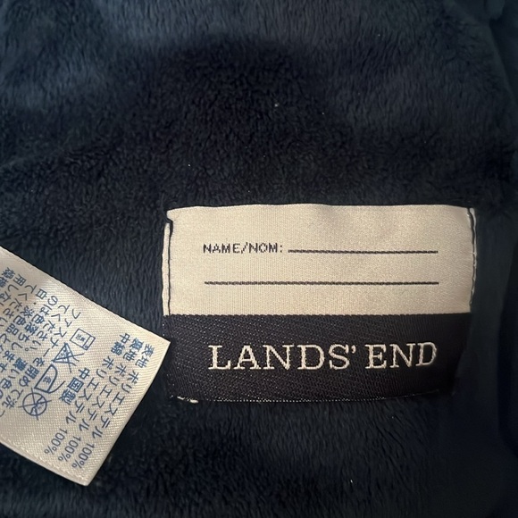 Lands End XL Juniors cozy dark turquoise jacket with hoddie inner soft fabric - Picture 10 of 15